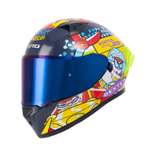 Cargar imagen en el visor de la galería, CASCO HRO 523 DV DEXTER AZUL MARINO-ROJO BRILLO SKU: H523DEXAMROB-#