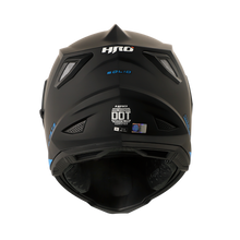 Cargar imagen en el visor de la galería, CASCO HRO MX330 SOLIDO NEGRO VISOR AZUL IRIDIUM SKU: HROMX330SONGAZ-#