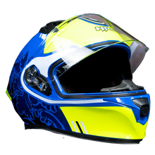 Cargar imagen en el visor de la galería, CASCO HRO 523DV HOKUSAI | AZUL/AMARILLO VISOR TR | SKU: HRO-523-HOKUSAIAM-#