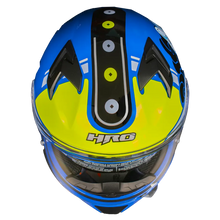 Cargar imagen en el visor de la galería, CASCO HRO 523DV HOKUSAI | AZUL/AMARILLO VISOR TR | SKU: HRO-523-HOKUSAIAM-#