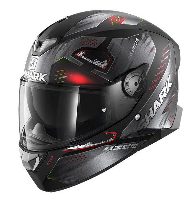 CASCO SHARK RIDILL 2 BERSEK *MICA TRANSPARENTE*, RED